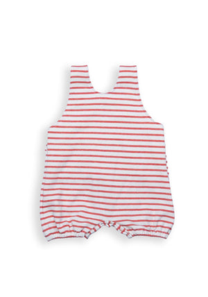 FS Baby Girl Cherry Stripe Romper, Red