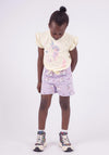 Ebita Girls Unicorn Tee Short and Headband Set, Yellow