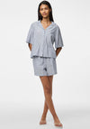 Pieces Apia Short Sleeve Linen Shirt, Coronet Blue