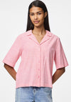 Pieces Apia Linen Blend Short Sleeve T-Shirt, Pink