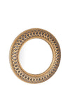 Fern Cottage Lattice Patterned Round Mirror, Gold