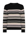 Micha Striped Embossed Knit Jumper, Black and Pink