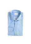 1863 by Eterna Stripe Shirt, Blue & White