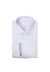 1863 by Eterna Stripe Modern Fit Shirt, Light Blue & White