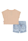 Levi’s Baby Girl Tee and Short Set, Coral