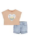 Levi’s Baby Girl Tee and Short Set, Coral
