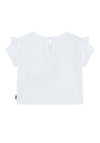 Levi’s Baby Girl Ruffle Shoulder Short Sleeve Tee, Bright White