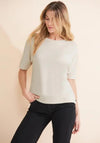 Street One Silk Look T-Shirt, Lucid White