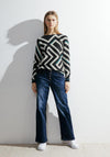 Cecil Graphic Print Pullover Jumper, Black