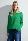 Cecil Ottoman Ribbed Top, Celery Green