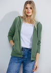 Cecil Hooded Sweater Jacket, Raw Green