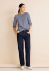 Street One Three Quarter Sleeve Stripe Top, Gentle Blue