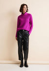 Street One Ribbed Turtleneck Sweater, Purple Cosy Pink