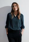 Cecil Slit Neckline Tunic Top, Strong Petrol Blue