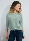 Cecil Stripe Structure Top, Raw Green