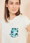 Street One Chest Print T-Shirt, Off- White