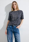 Cecil Burnout Rhinestone Print T-Shirt, Universal Blue