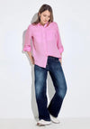 Cecil Chest Pocketed Hem’d Blouse, Tender Rose