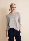 Street One Glitter Print Sweatshirt, Smooth Sand