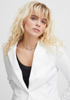 Ichi Kate Jersey Single Breasted Blazer, Cloud Dancer
