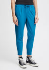 Ichi Kate Cropped Jogger Trousers, Blue Grotto