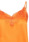 Ichi Lace Trim Neck Cami, Persimmon Orange