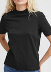 Ichi Rania Crew Neck Basic T-Shirt, Black