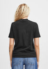Ichi Rania Crew Neck Basic T-Shirt, Black