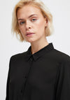 Ichi Main Belted Waist Mini Shirt Dress, Black