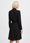 Ichi Main Belted Waist Mini Shirt Dress, Black