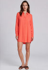 Ichi Main Longline Shirt, Hot Coral