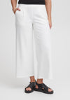 Ichi Kate Cropped Wide Jogger Trousers, Cloud Dancer