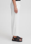 Ichi Kate Cropped Wide Jogger Trousers, Cloud Dancer