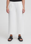 Ichi Kate Cropped Wide Jogger Trousers, Cloud Dancer