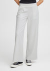 Ichi Kate Sus Wide Leg Casual Trousers, Cloud Dancer