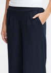Ichi Kate Sus Wide Leg Casual Trousers, Total Eclipse