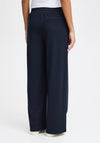 Ichi Kate Sus Wide Leg Casual Trousers, Total Eclipse