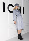 Ichi Donna Midi Shirt Dress, Grey Blue