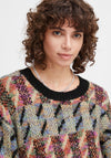 Ichi Betti Patchwork Knitted Sweater, Meteorite