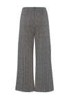 Ichi Kate Metallic Check Wide Leg Crop Trouser, Black