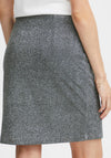 Ichi Dunna Sparkling Glitter Mini Skirt, Dark Silver