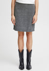 Ichi Dunna Sparkling Glitter Mini Skirt, Dark Silver
