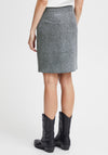 Ichi Dunna Sparkling Glitter Mini Skirt, Dark Silver