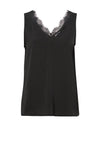 Ichi Katina Lace Trim Cami Top, Black