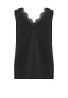Ichi Katina Lace Trim Cami Top, Black