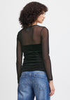 Ichi Lavanny Mixed Media Top, Black