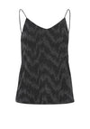 Ichi Jaida Metallic Shimmer Cami Top, Black