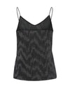 Ichi Jaida Metallic Shimmer Cami Top, Black