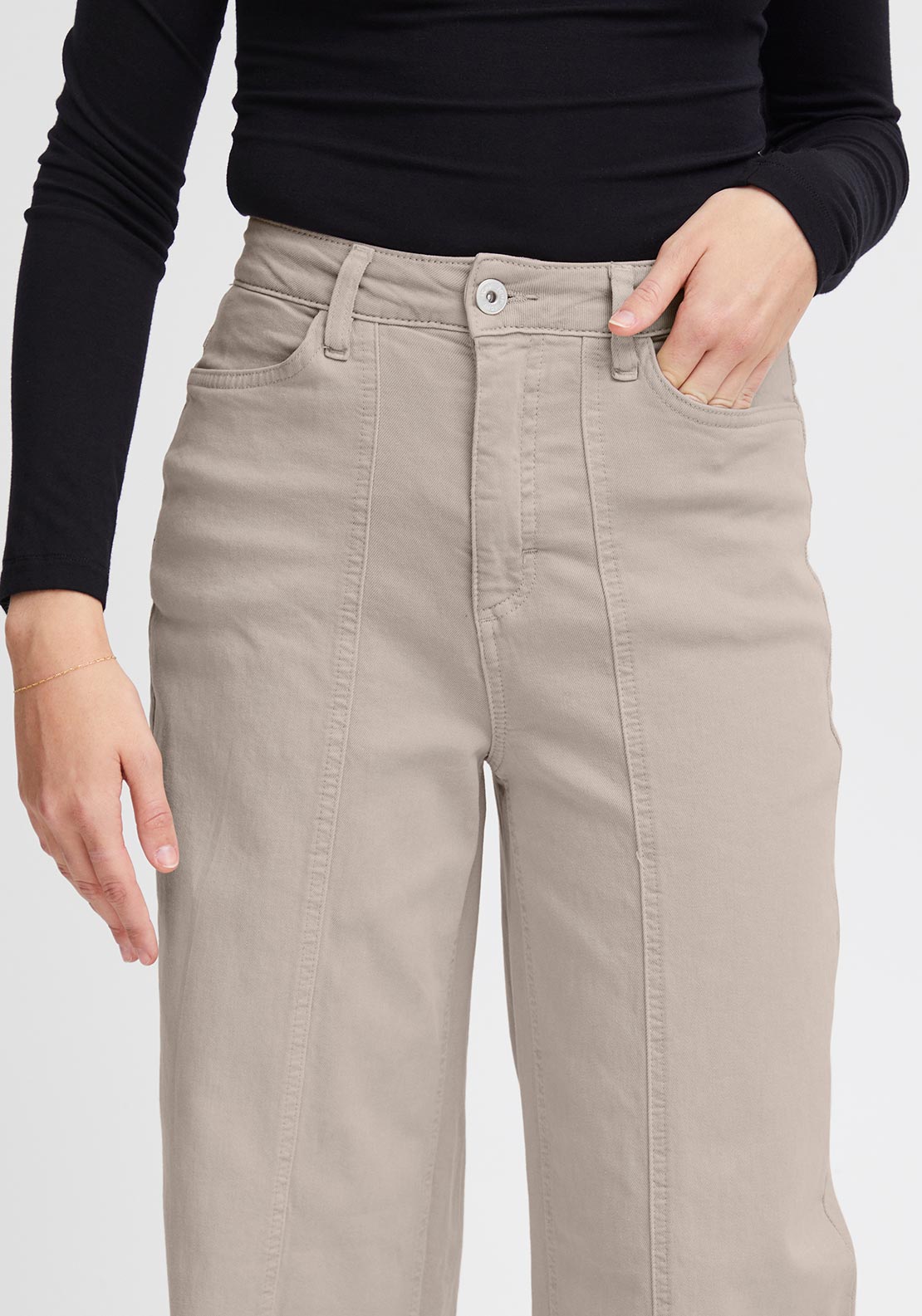 Ichi Cenny Straight Leg Jeans, Doeskin