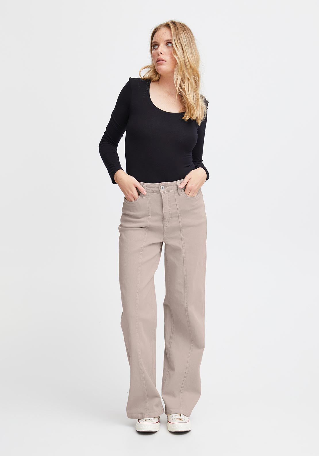 Ichi Cenny Straight Leg Jeans, Doeskin